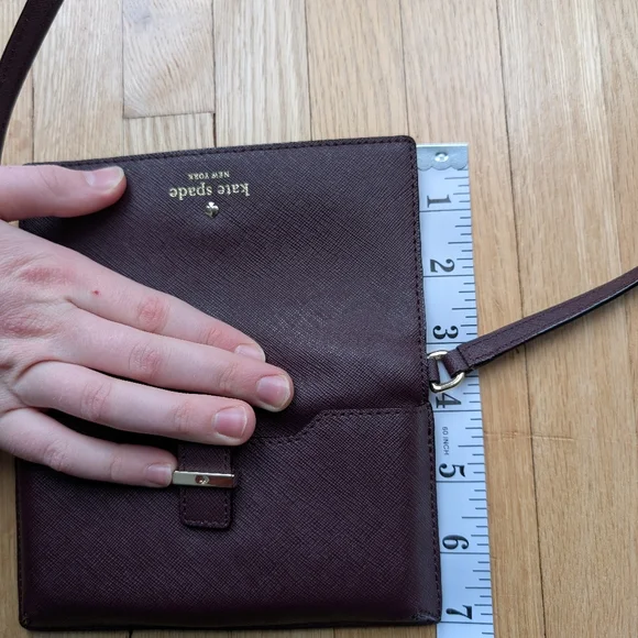 Kate Spade Laurel Way Winni Crossbody Wallet - Burgundy Saffiano - Picture 7 of 11